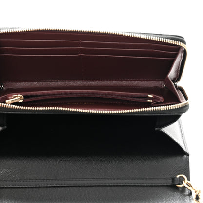 Chanel Caviar Quilted Phone Holder Wallet on Removable Chain Black 6 of 13