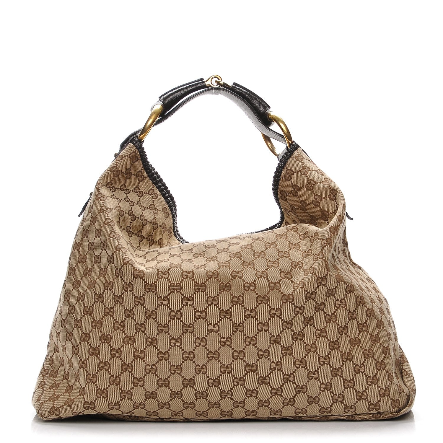 Gucci Monogram Large Horsebit Chain Hobo Dark Brown 1 of 7