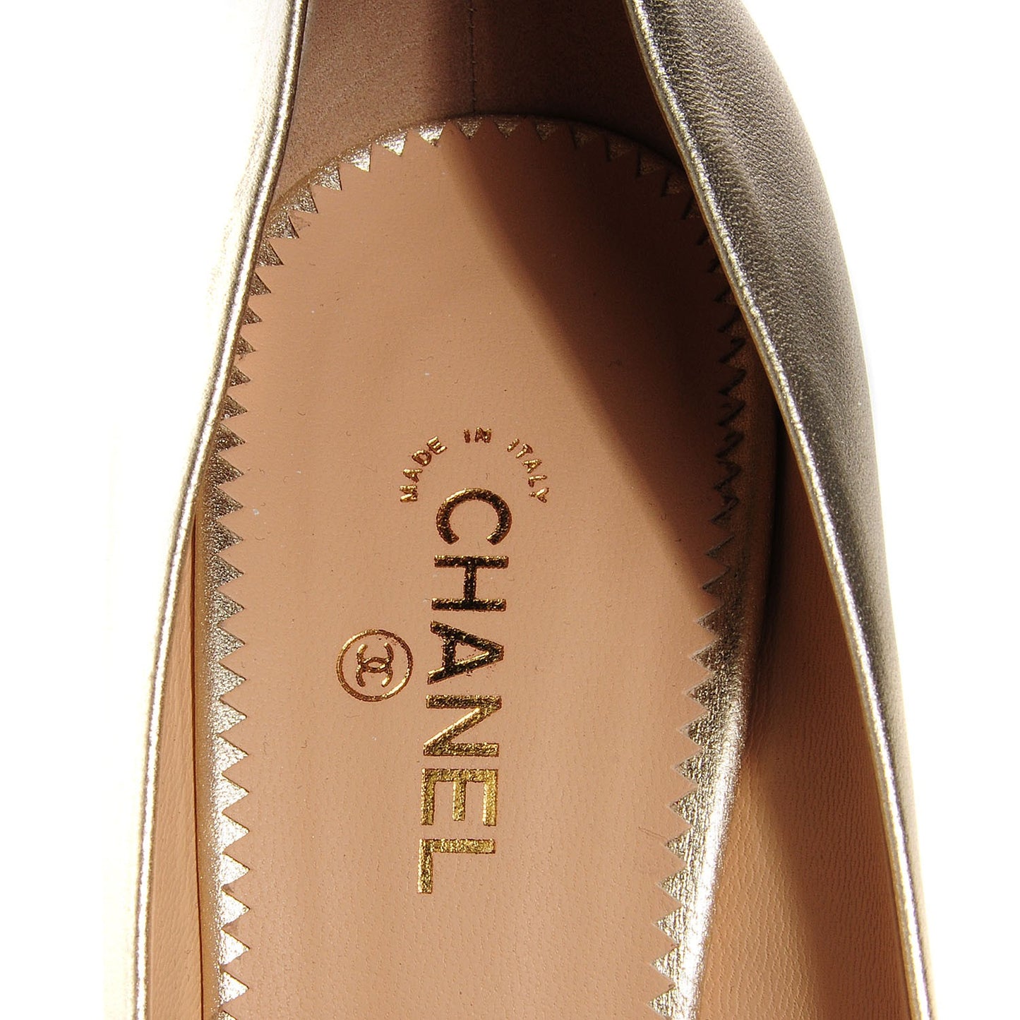 Lambskin Metallic Cap Toe Pumps 39 Light Gold Black