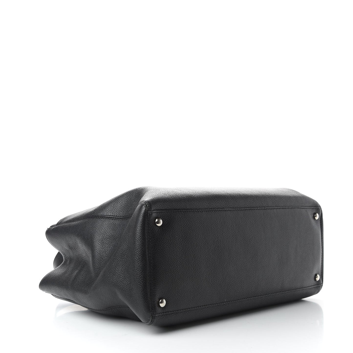 Calfskin Cerf Executive Shopper Tote Black