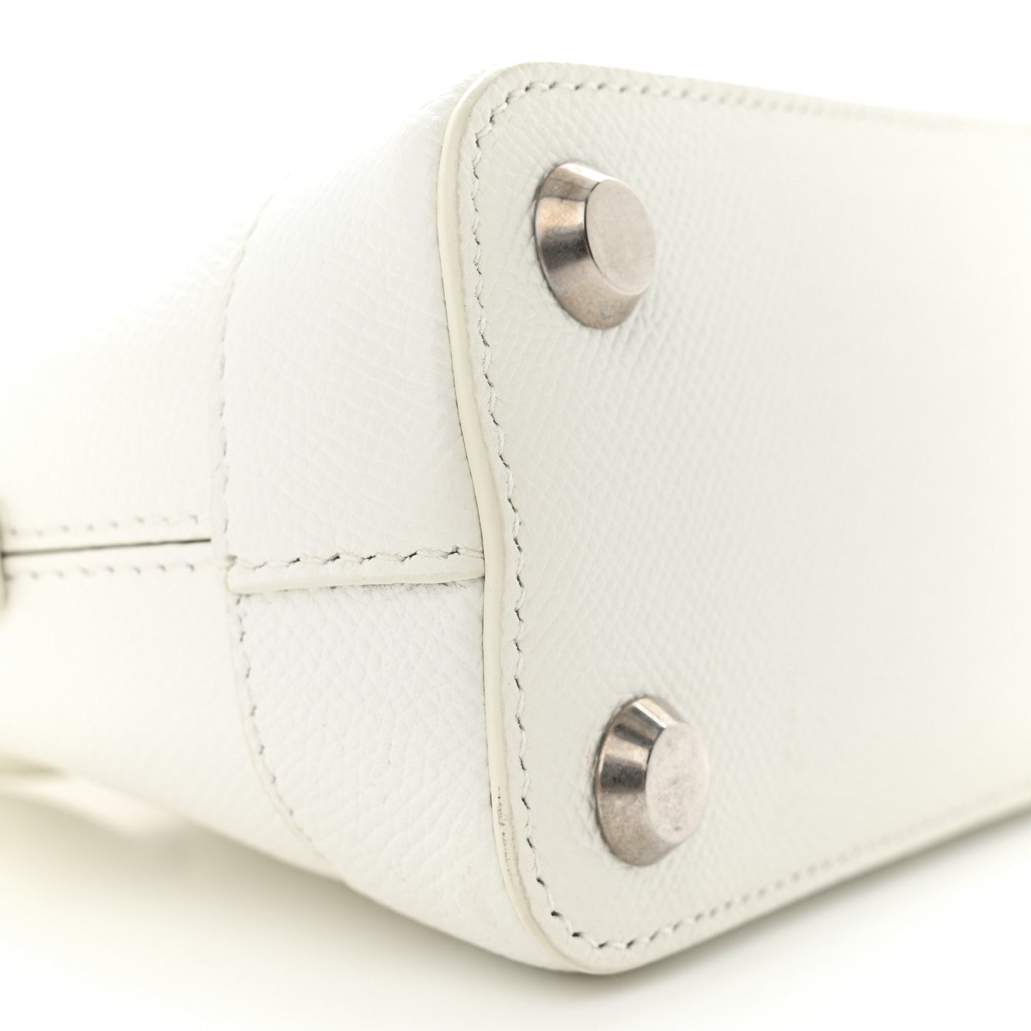Balenciaga Grained Calfskin XXS Ville Top Handle Bag White Black 8 of 17