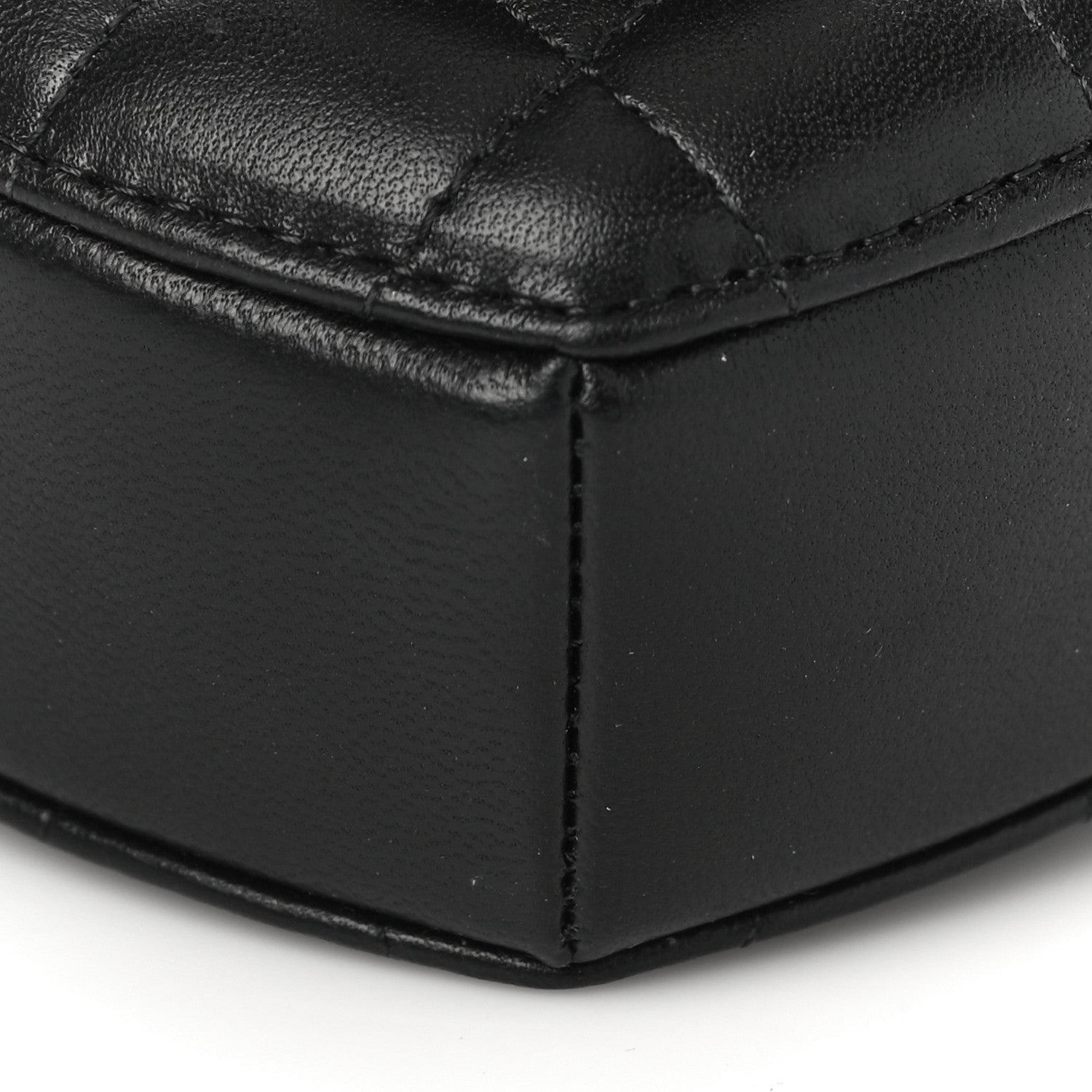 Chanel Lambskin Quilted CC In Love Heart Waist Belt Bag With Chain Black 5 of 9