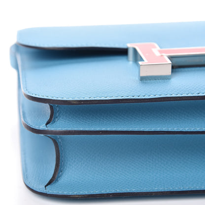 Hermes Epsom Constance 18 Bleu Du Nord Rouge De Coeur 12 of 22
