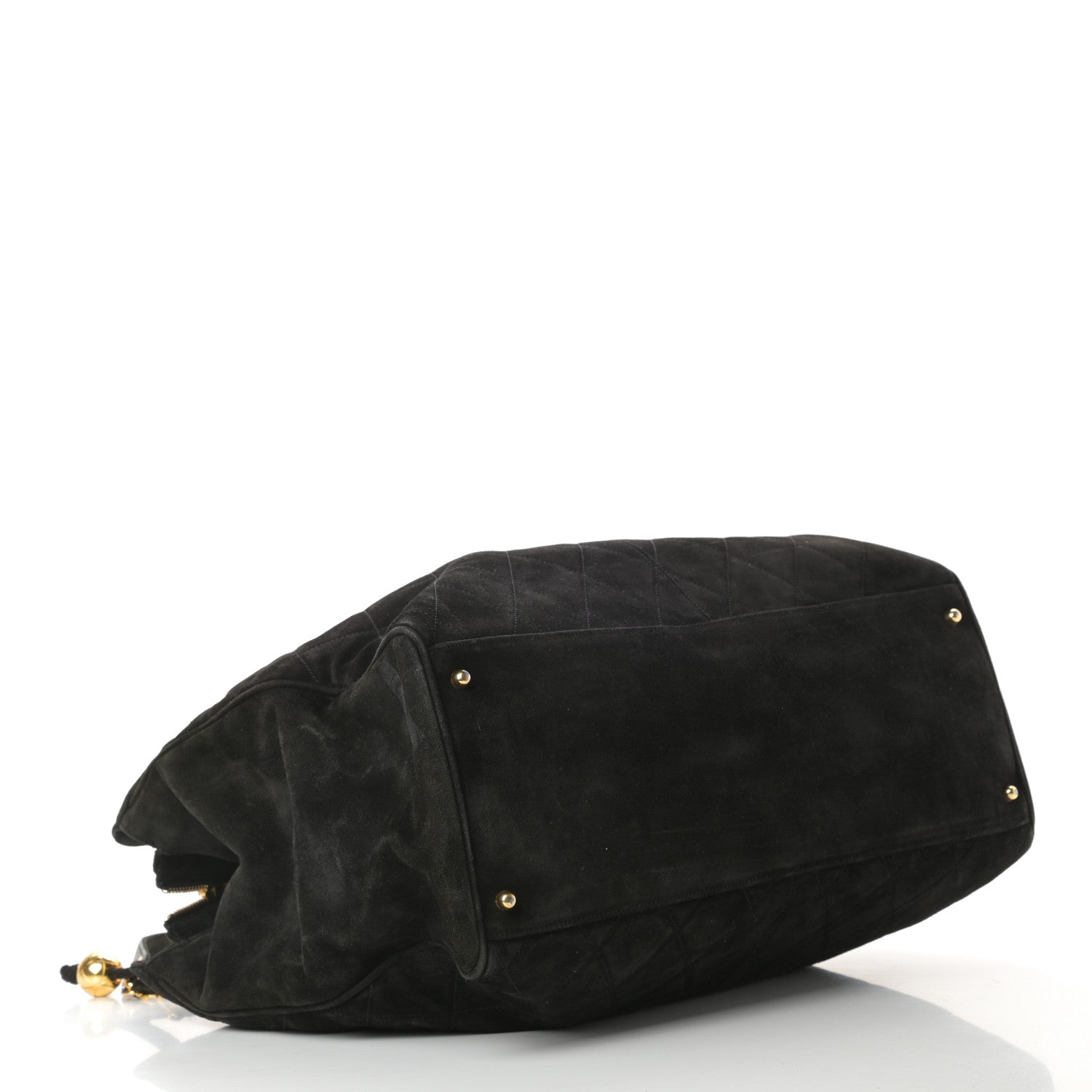 Chanel Suede Quilted XL Weekender Bag Black 4 of 15