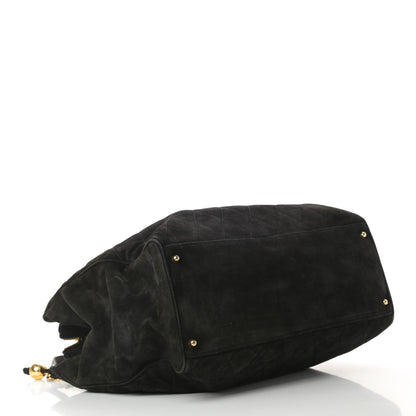 Chanel Suede Quilted XL Weekender Bag Black 4 of 15