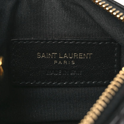 Saint Laurent Calfskin Matelasse Monogram Key Pouch Black 7 of 10