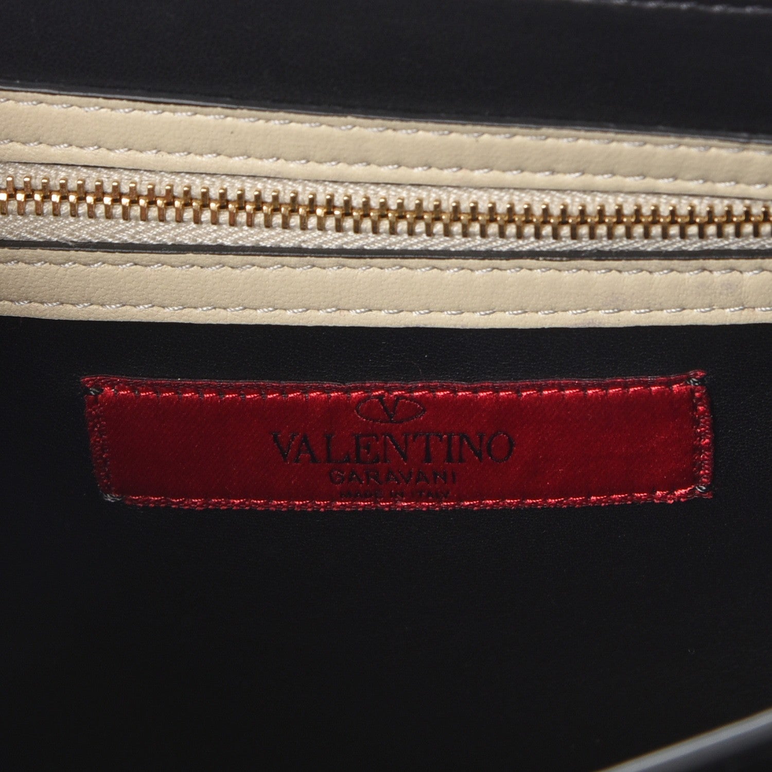 Valentino Garavani Nappa Striped B-Rockstud Flap Black Light Ivory 7 of 9