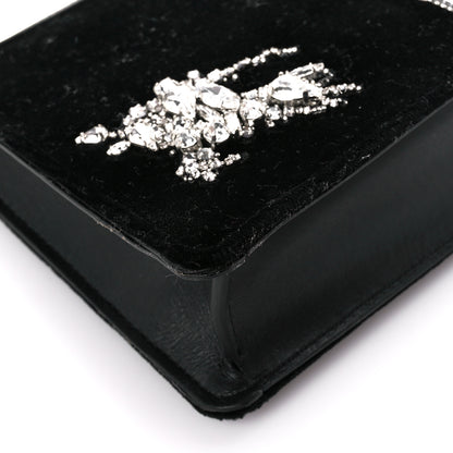 Burberry Velvet Crystal TB Equestrian Knight Shoulder Bag Black 8 of 9