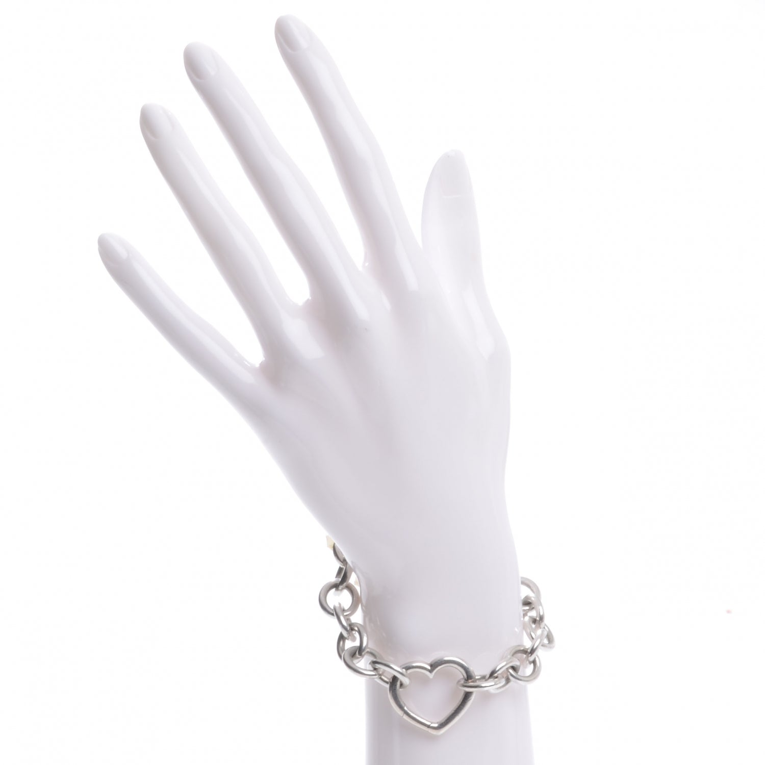 Tiffany Sterling Silver Open Heart Clasp Bracelet 2 of 5