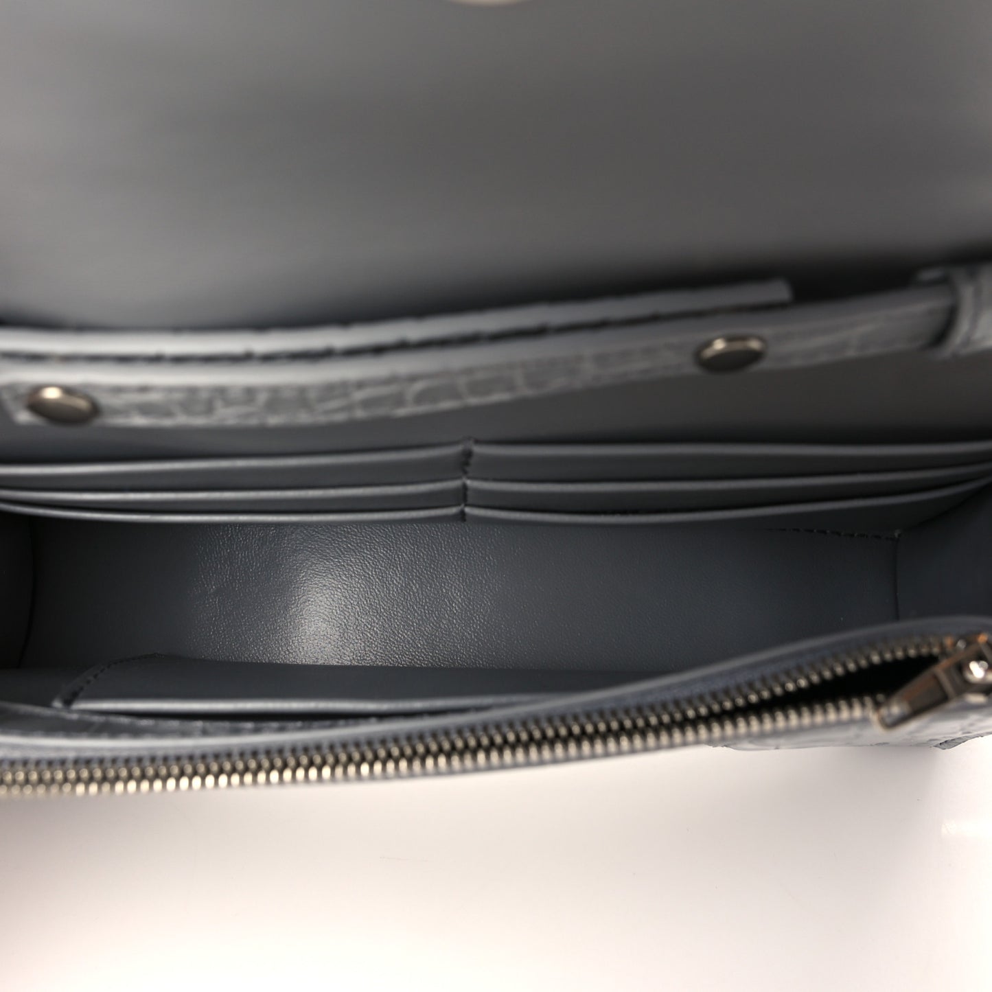 Shiny Calfskin Crocodile Embossed Hourglass Chain Bag Balenciaga Grey