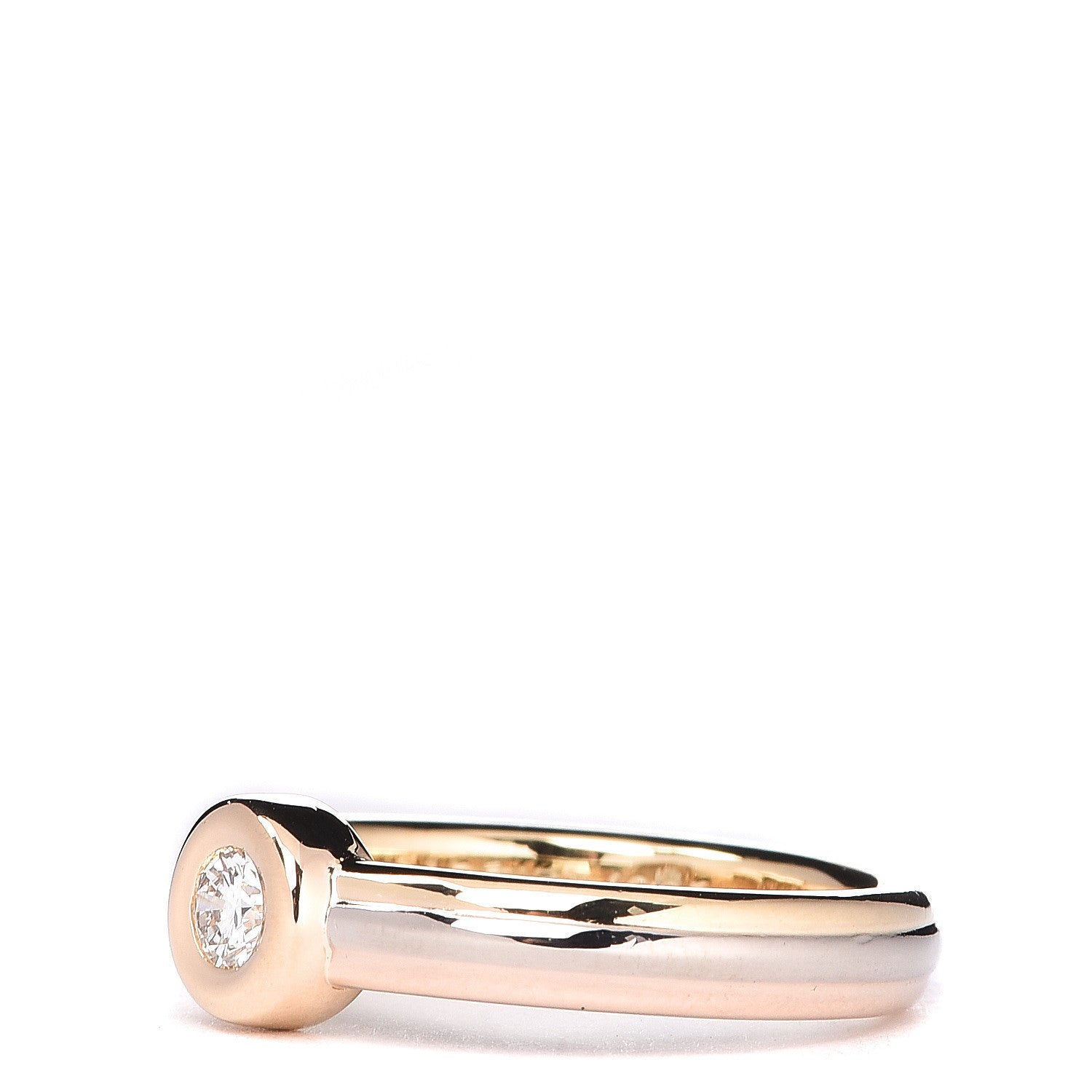 Cartier 18K Pink Yellow White Gold Diamond Solitaire Trinity Ring 52 6 3 of 5