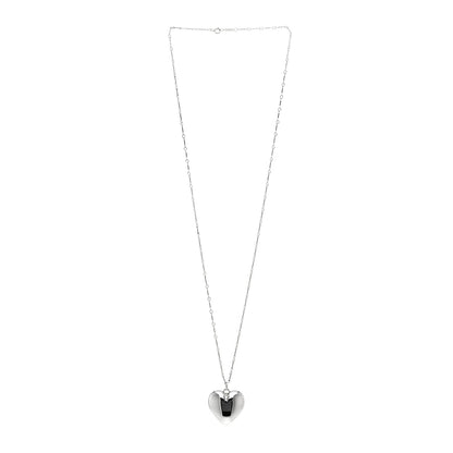 Tiffany Sterling Silver Puffed Heart Pendant Link Necklace 3 of 5