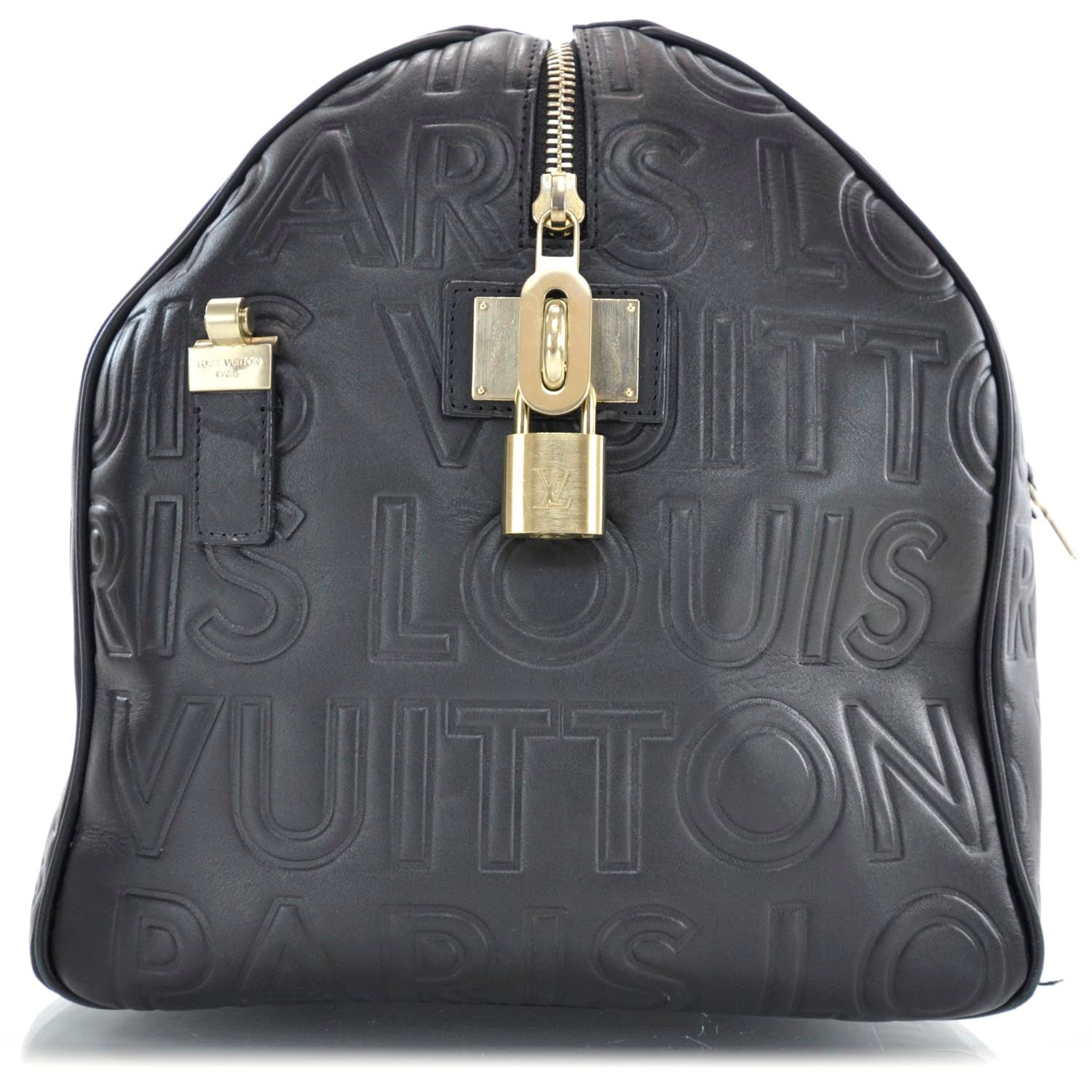 Louis Vuitton Calfskin Embossed Speedy Cube 30 Black 4 of 10