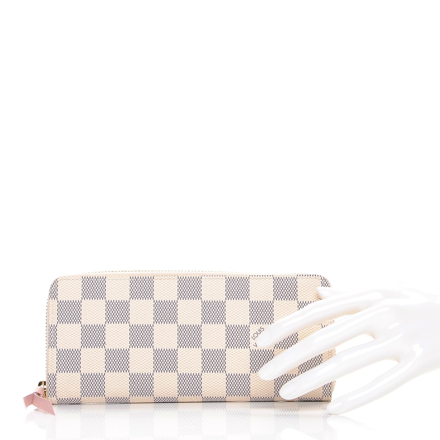 Louis Vuitton Damier Azur Clemence Wallet Rose Ballerine 2 of 8