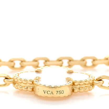 Van Cleef & Arpels 18K Yellow Gold Mother of Pearl 10 Motifs Vintage Alhambra Necklace 4 of 5