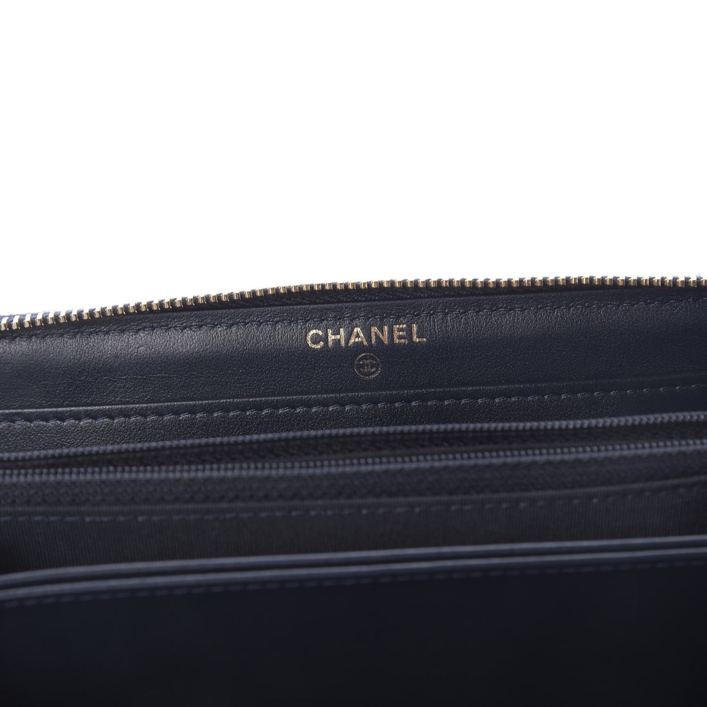 Denim Quilted Large Gusset Lucky Charms 2.55 Reissue Zip Around Wallet Bleu Fonce