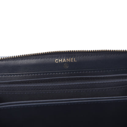 Chanel Denim Quilted Large Gusset Lucky Charms 2.55 Reissue Zip Around Wallet Bleu Fonce 8 of 10