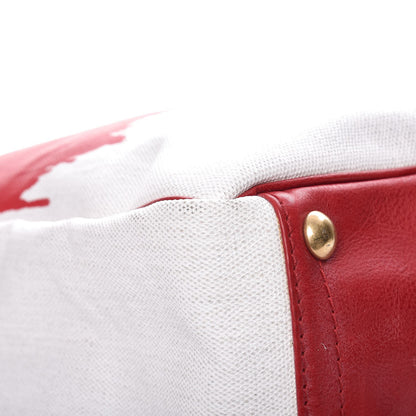Saint Laurent Canvas Raspail Cascade Print Tote Red 11 of 12