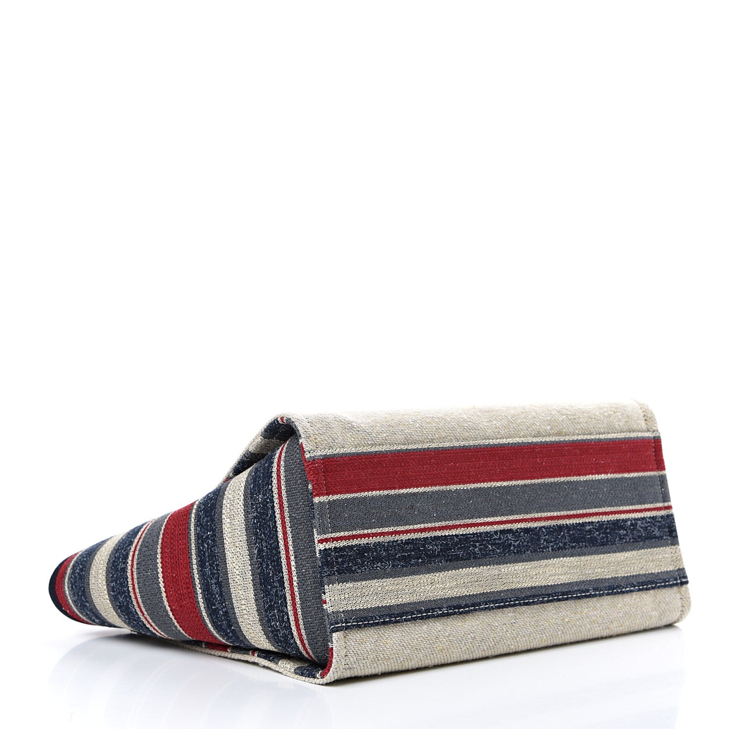 Striped Canvas Medium Deauville Tote Beige
