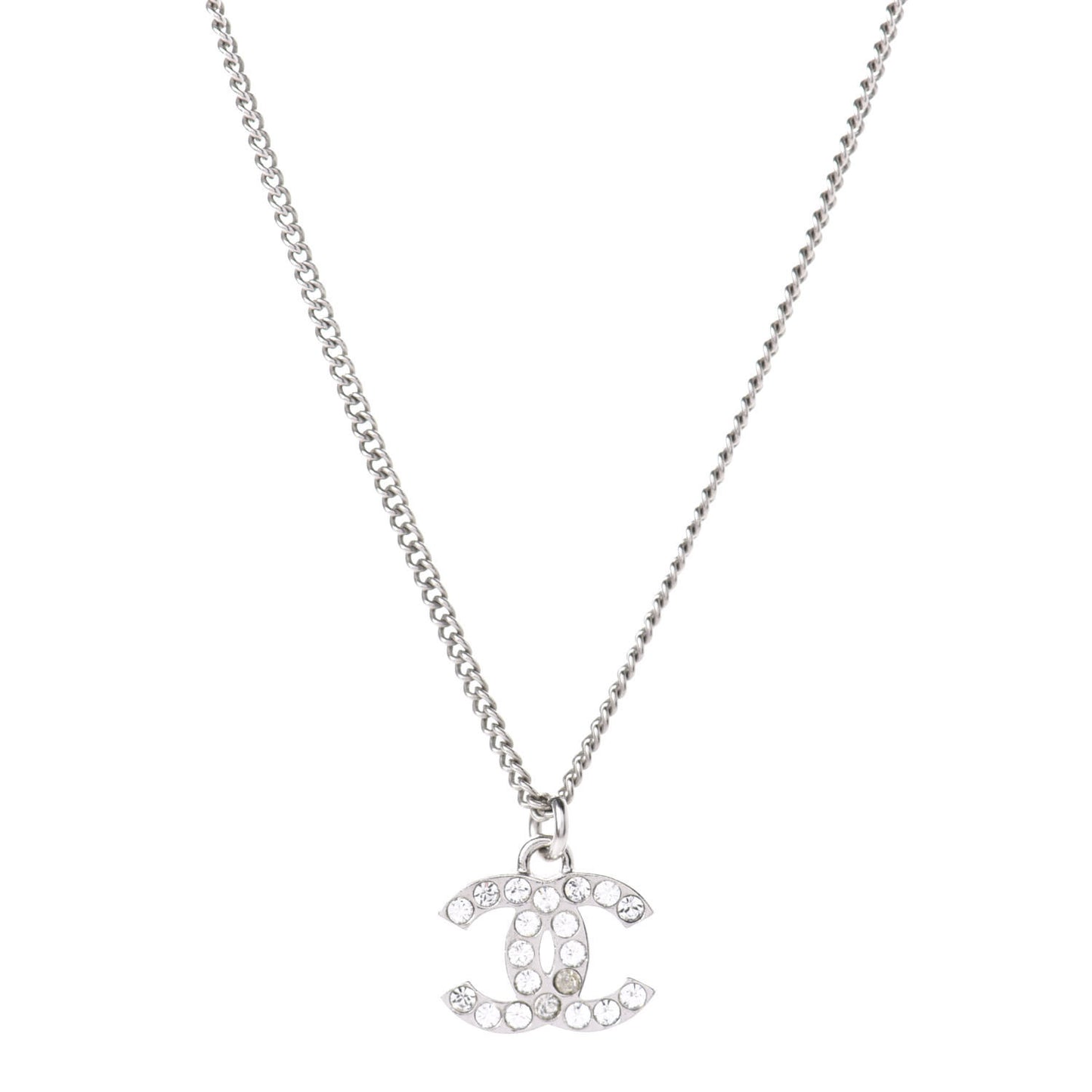 Crystal Timeless CC Necklace Silver