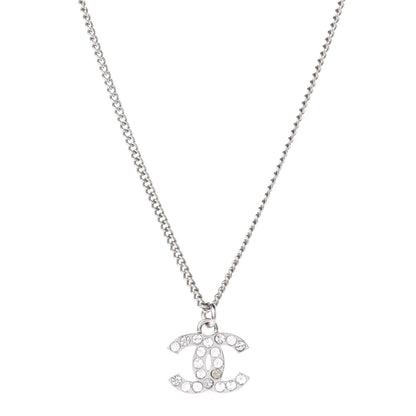 Chanel Crystal Timeless CC Necklace Silver 3 of 5
