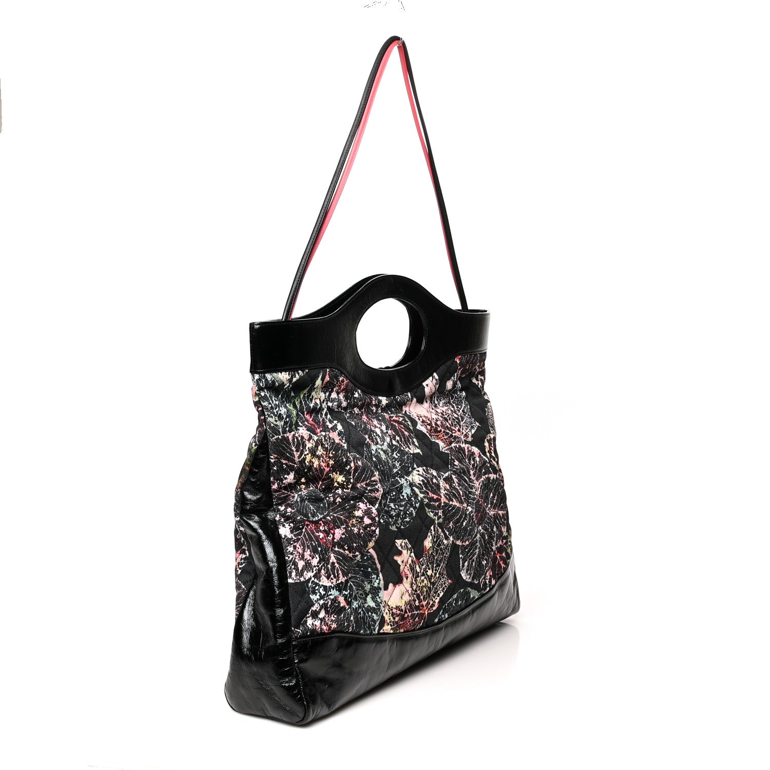 Chanel Patent Calfskin Canvas Printed Large 31 Shopping Bag Black 4 of 12