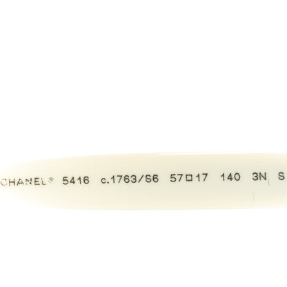 Chanel Acetate Oval Sunglasses 5416 White Black 5 of 7