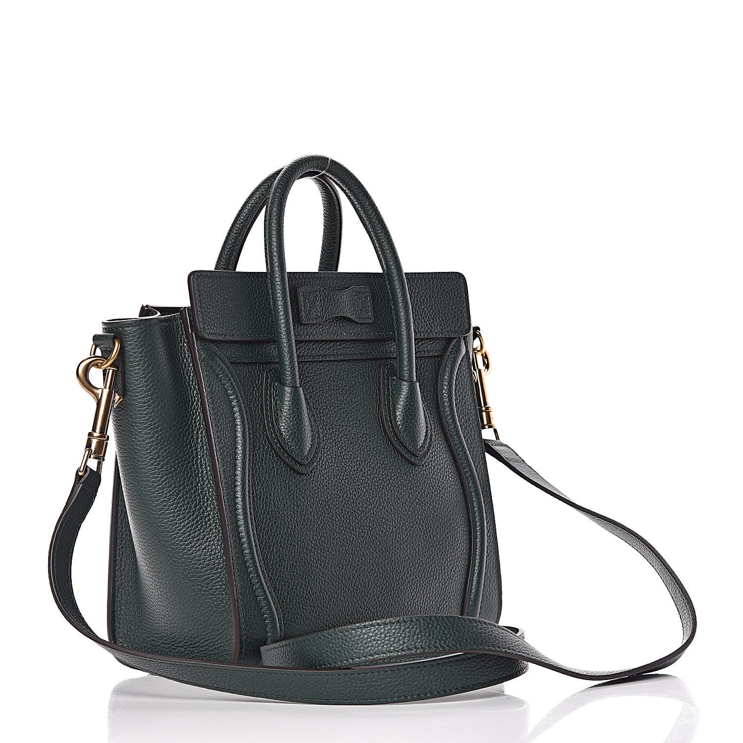 Celine Drummed Calfskin Nano Luggage Amazone 3 of 11