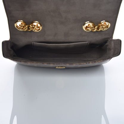 Fendi Glazed Fabric Vitello Century FF 1974 Stamp Patch Mini Double F Crossbody Bag Mogano Panna Fragola 5 of 11