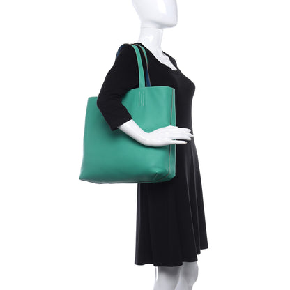 Hermes Taurillon Clemence Double Sens 36 Reversible Tote Menthe Bleu Thalassa 2 of 11