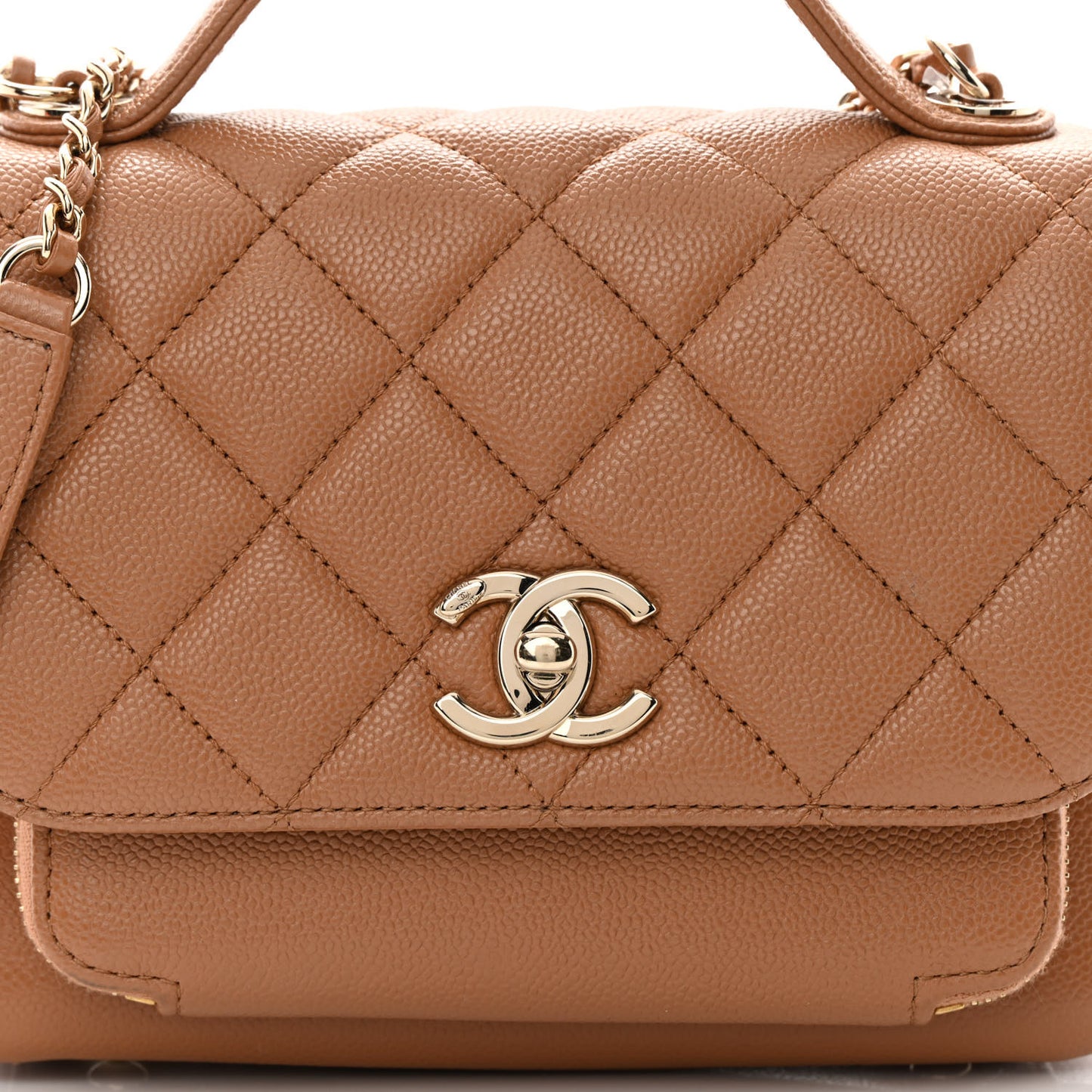 Caviar Quilted Medium Business Affinity Flap Brown