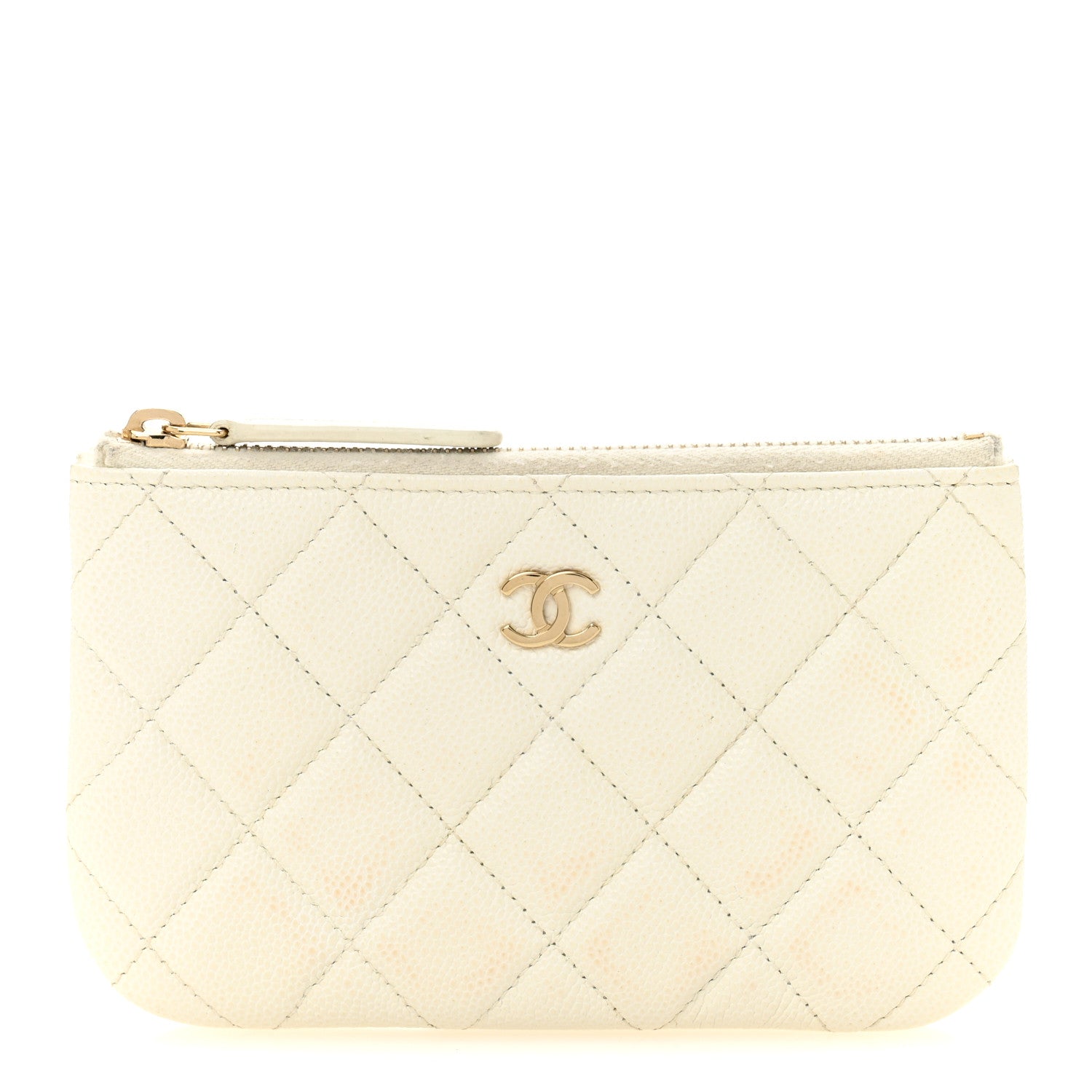 Chanel Caviar Quilted Small Pouch White 1 of 11