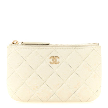 Chanel Caviar Quilted Small Pouch White 1 of 11