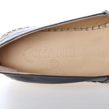 Chanel Lambskin CC Espadrilles 39 Black 6 of 10