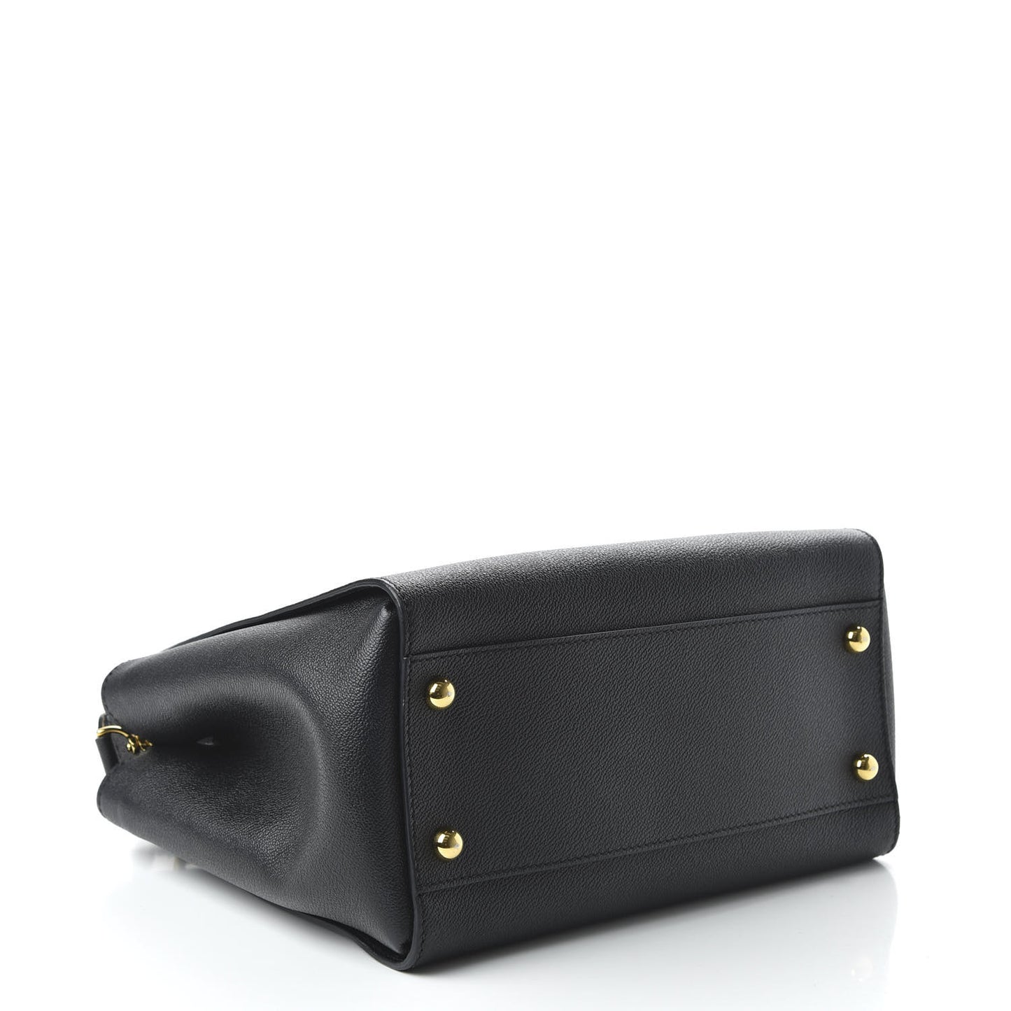 Soft Grain Calfskin Medium Buckle Tote Black