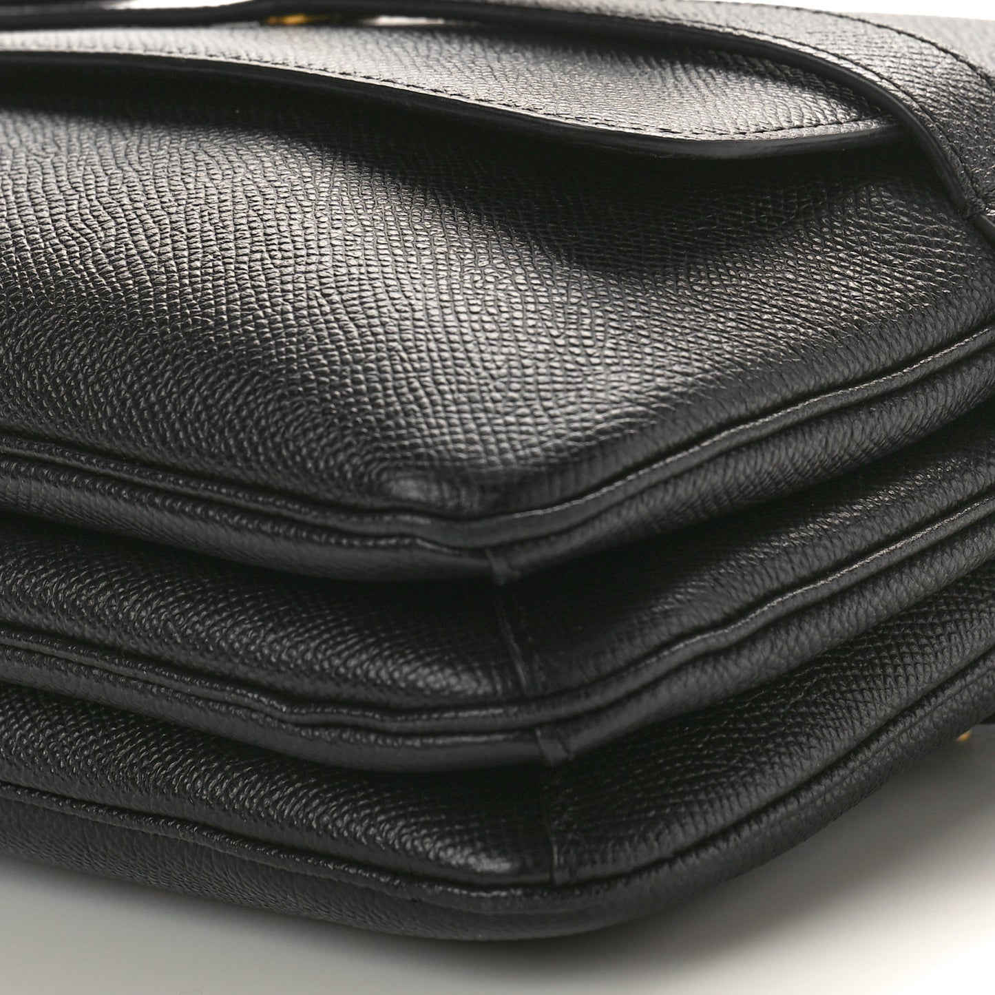 Small Classic Grain Calfskin Belted Bayswater Satchel Black
