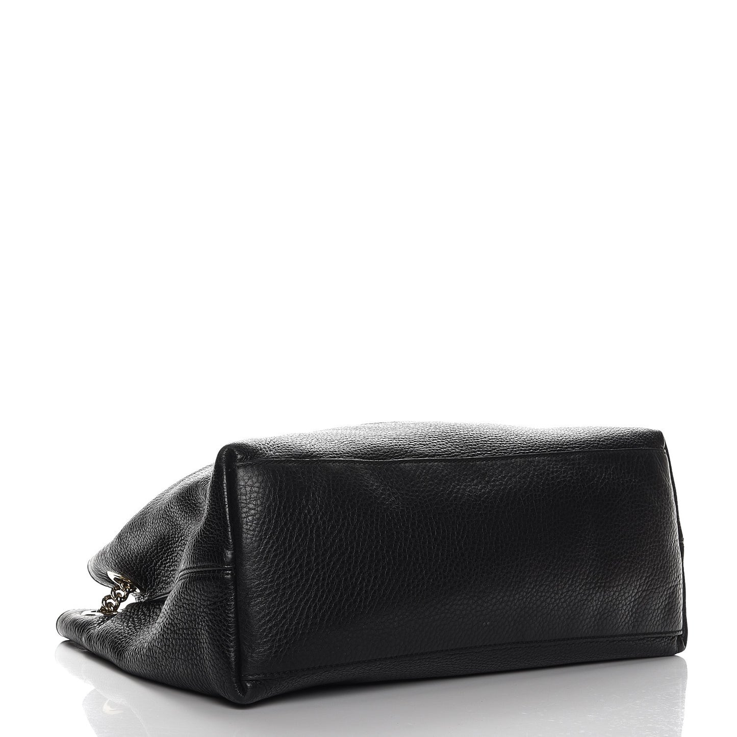 Pebbled Calfskin Medium Soho Chain Shoulder Bag Black