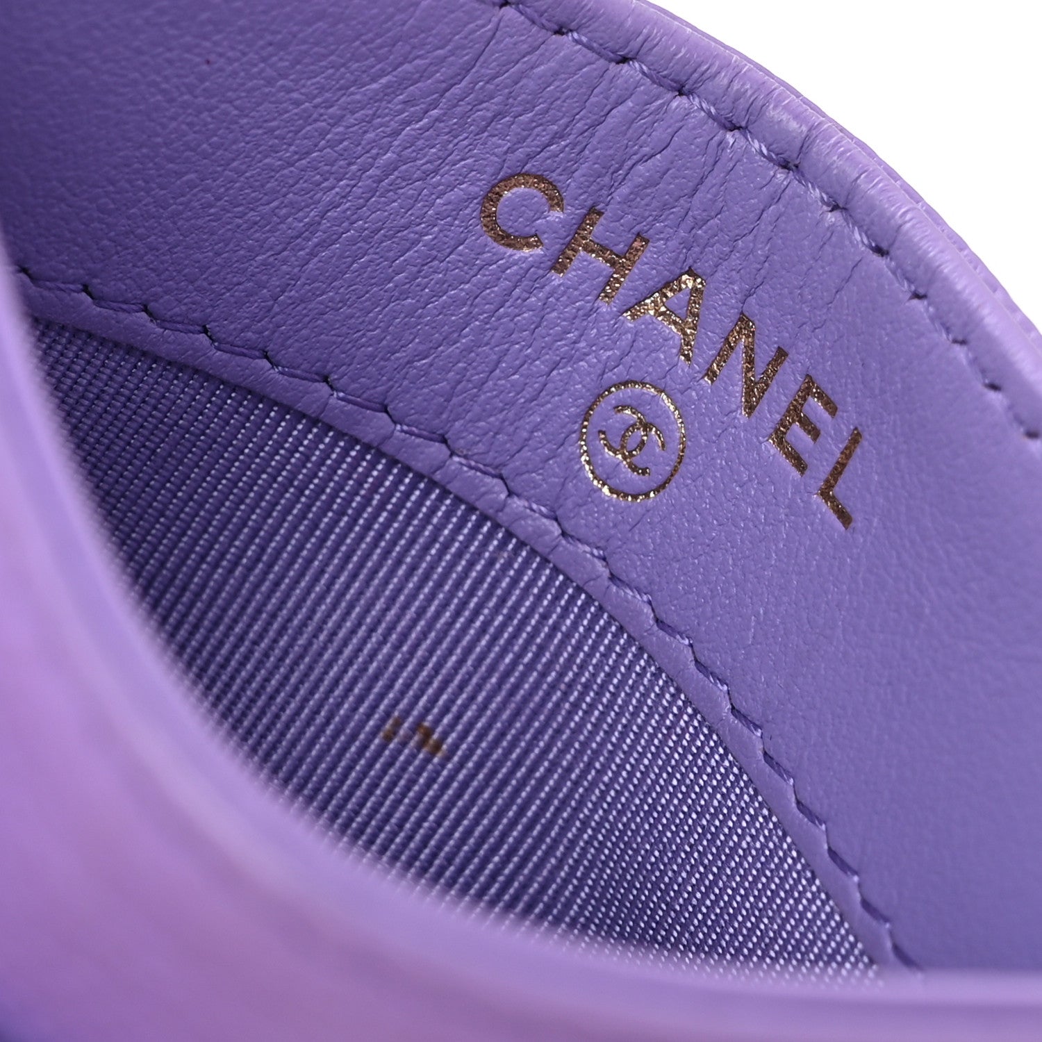 Chanel Caviar Quilted Card Holder Purple 5 of 8