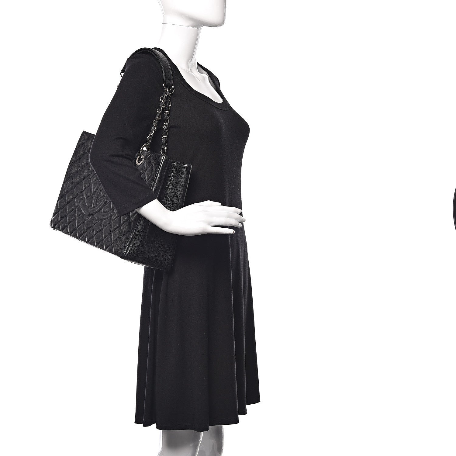 Chanel Caviar Quilted Grand Shopping Tote GST Black 3 of 11