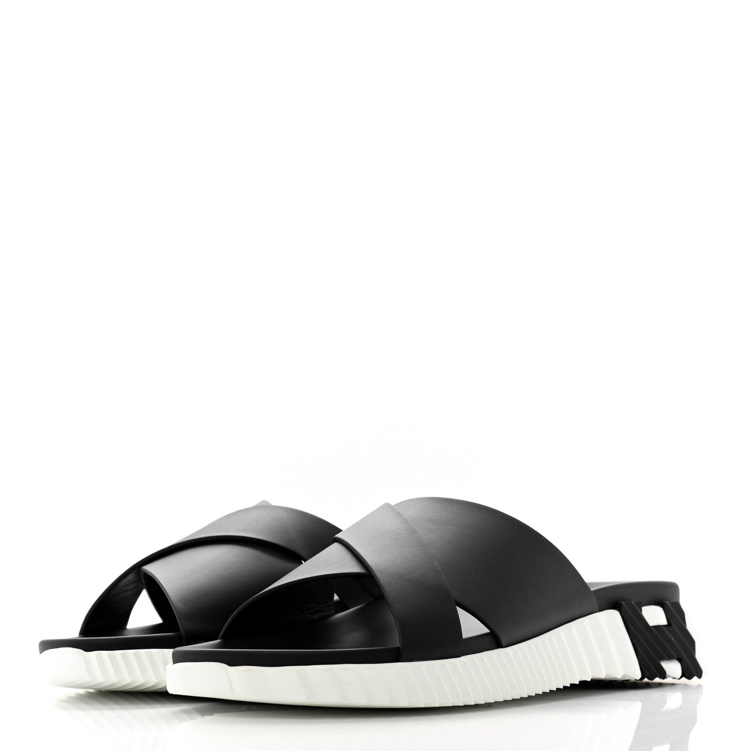 Hermes Nappa Mens Infra Sandals 43.5 Black 4 of 10