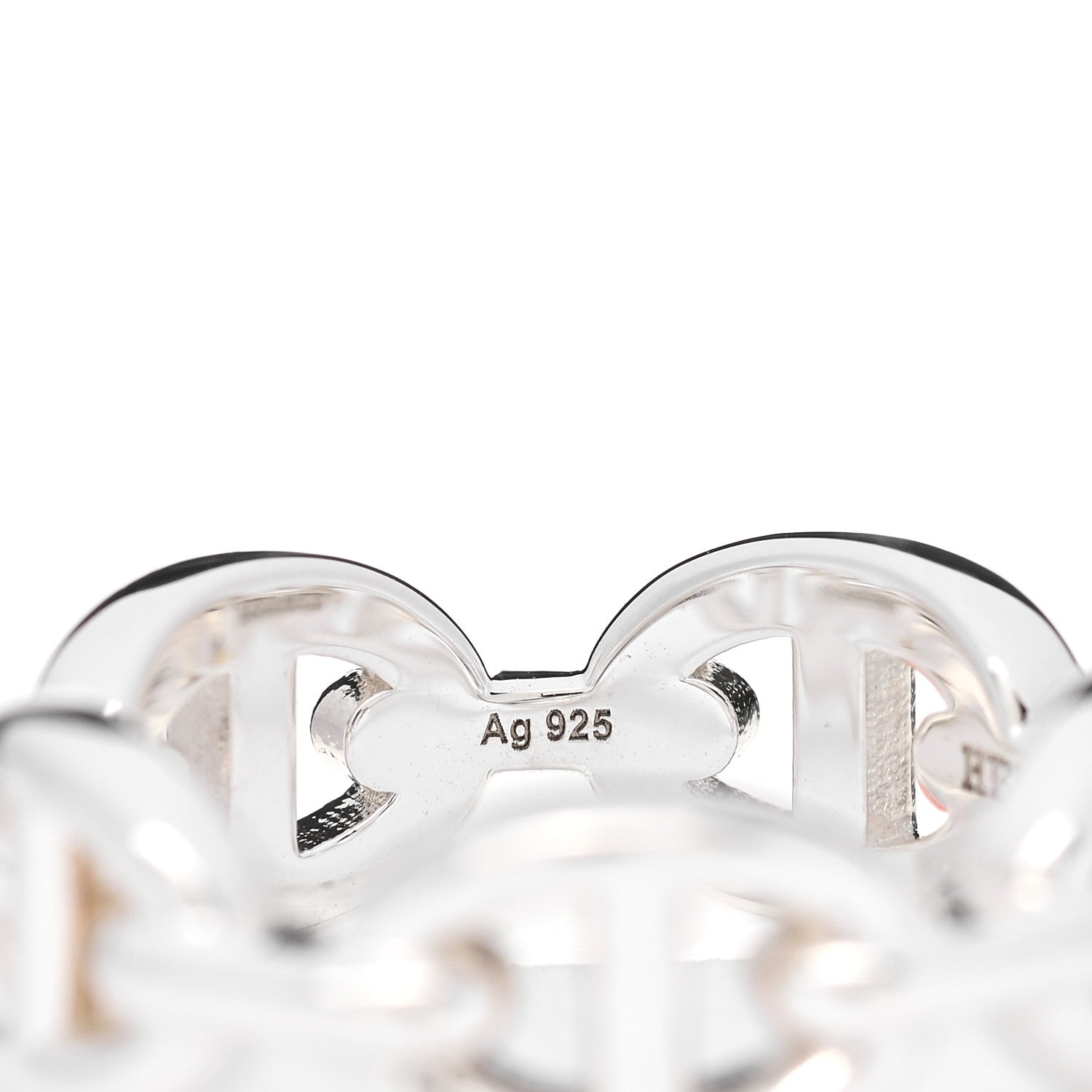 Hermes Sterling Silver PM Chaine d'Ancre Enchainee Band Ring 51 5.75 8 of 9