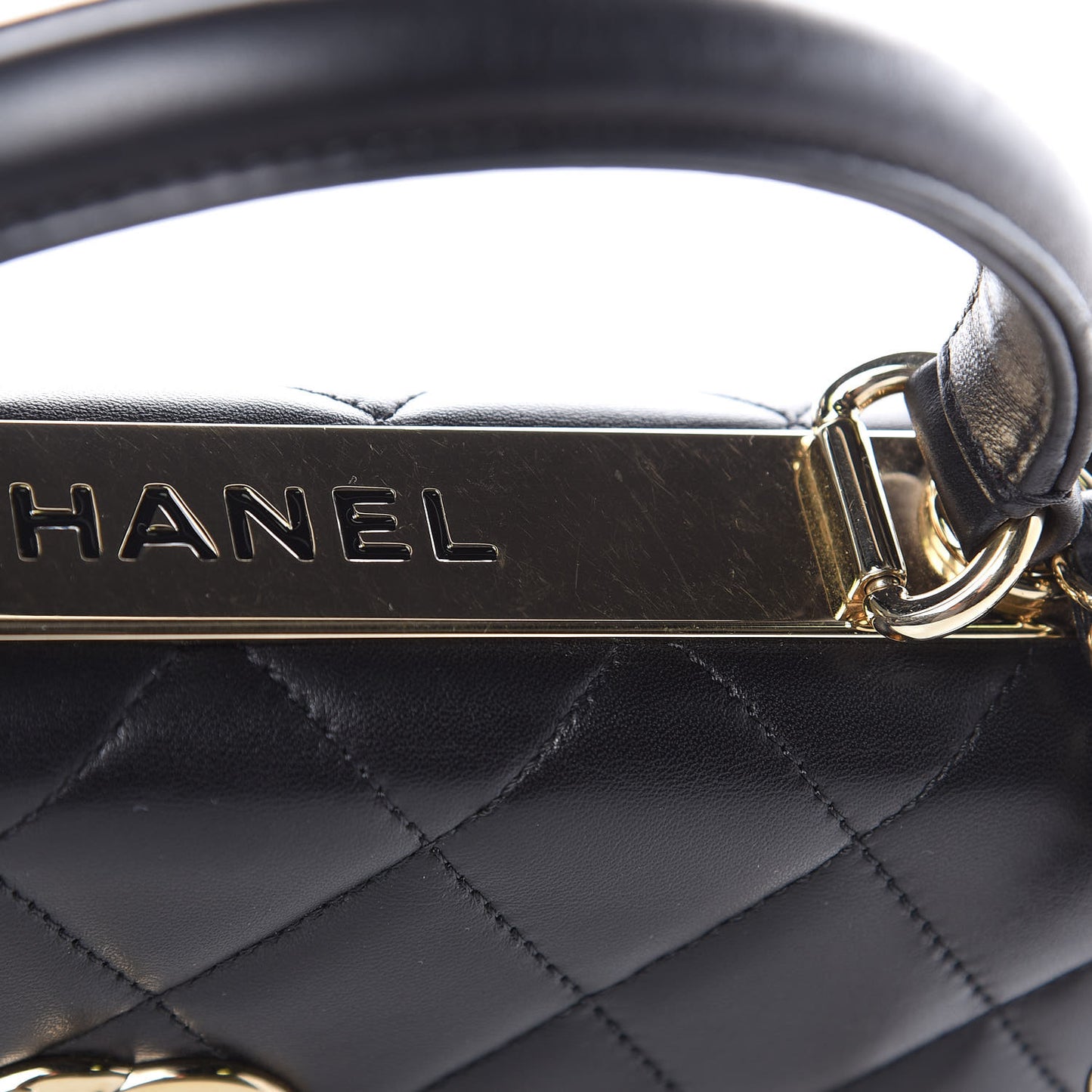 Lambskin Quilted Small Trendy CC Dual Handle Flap Bag Black