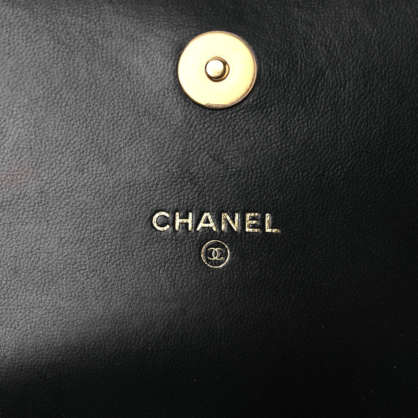Lambskin Quilted CC Pearl Enamel Clutch on Chain WOC Black