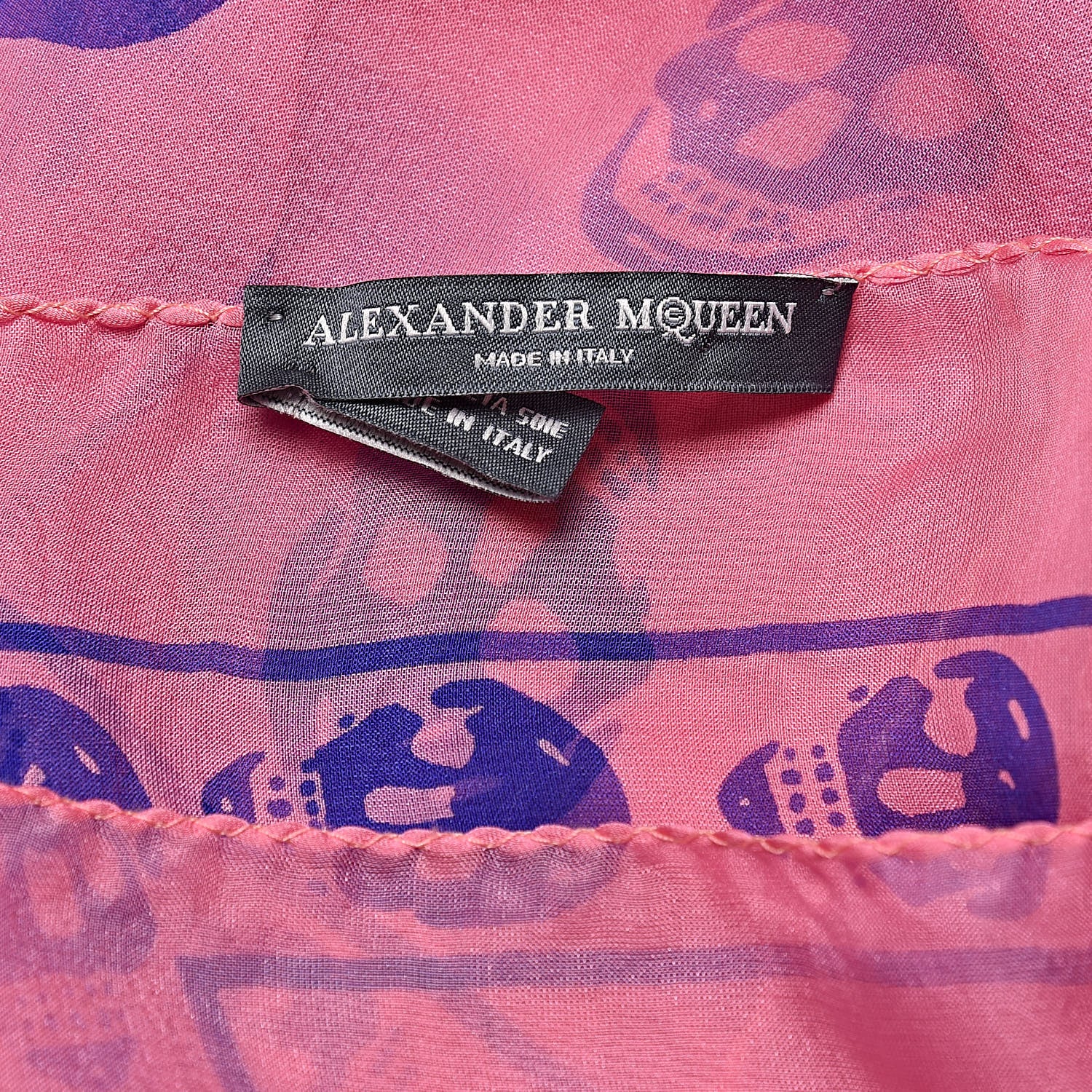 Alexander McQueen Silk Chiffon Skull Scarf Pink 4 of 6