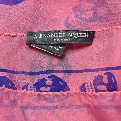 Alexander McQueen Silk Chiffon Skull Scarf Pink 4 of 6