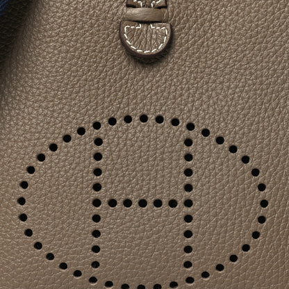 Hermes Taurillon Clemence Amazone Evelyne TPM Etoupe Bleu Indigo 8 of 10