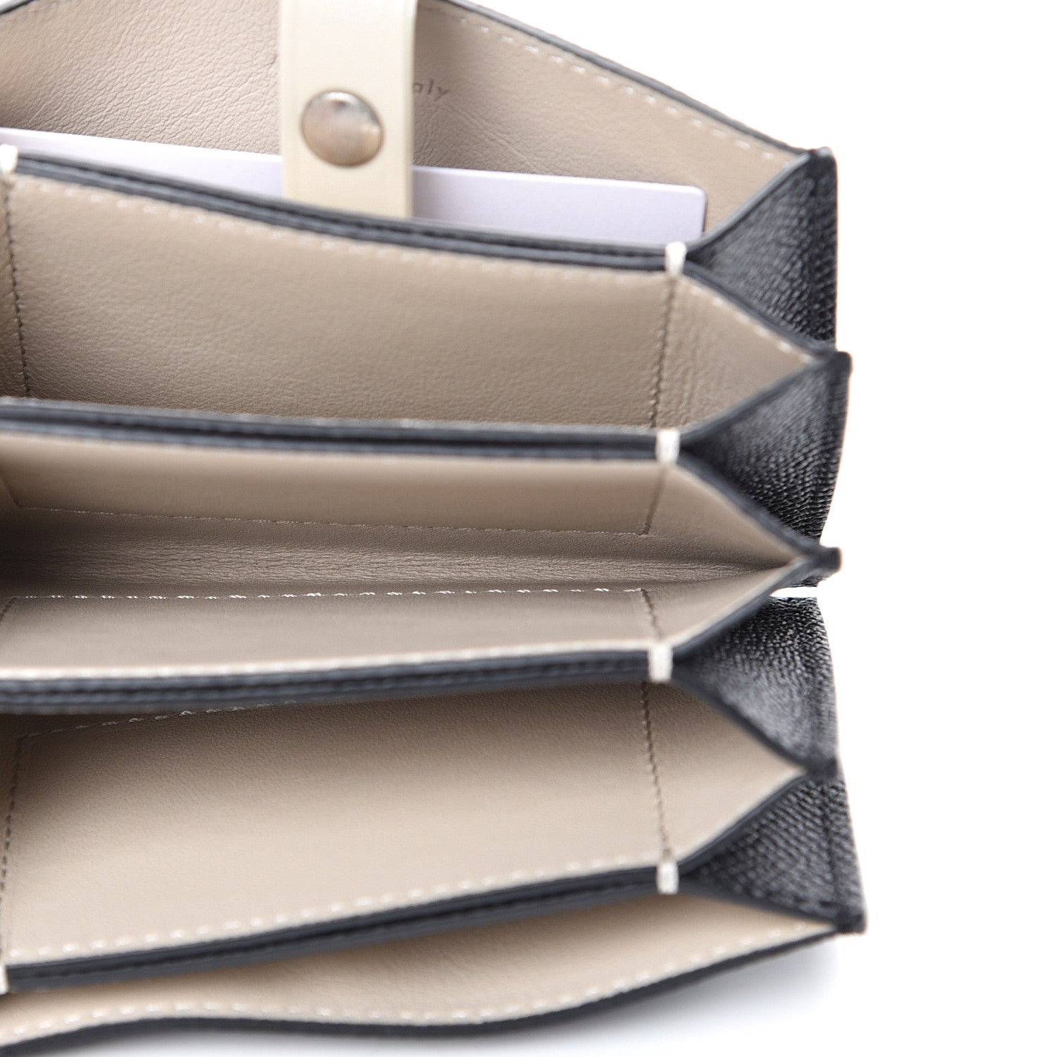 Celine Grained Shiny Calfskin Accordion Card Holder Black Chalk 4 of 8