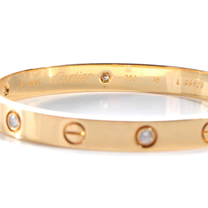 Cartier 18K Yellow Gold 6 Diamond LOVE Bracelet 18 3 of 5
