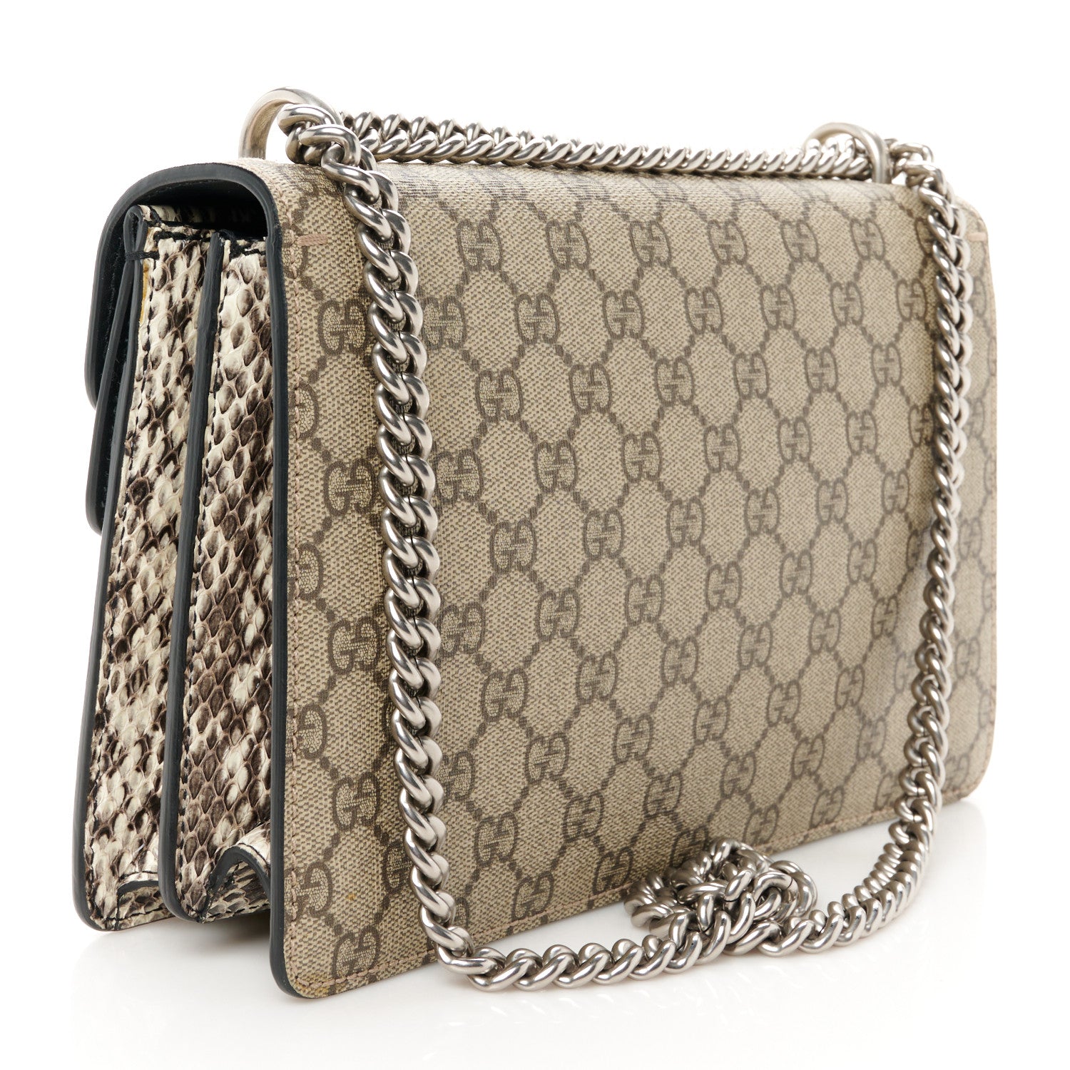 Gucci X MLB GG Supreme Monogram Snakeskin NY Yankees Patch Embroidered Small Dionysus Shoulder Bag 3 of 11