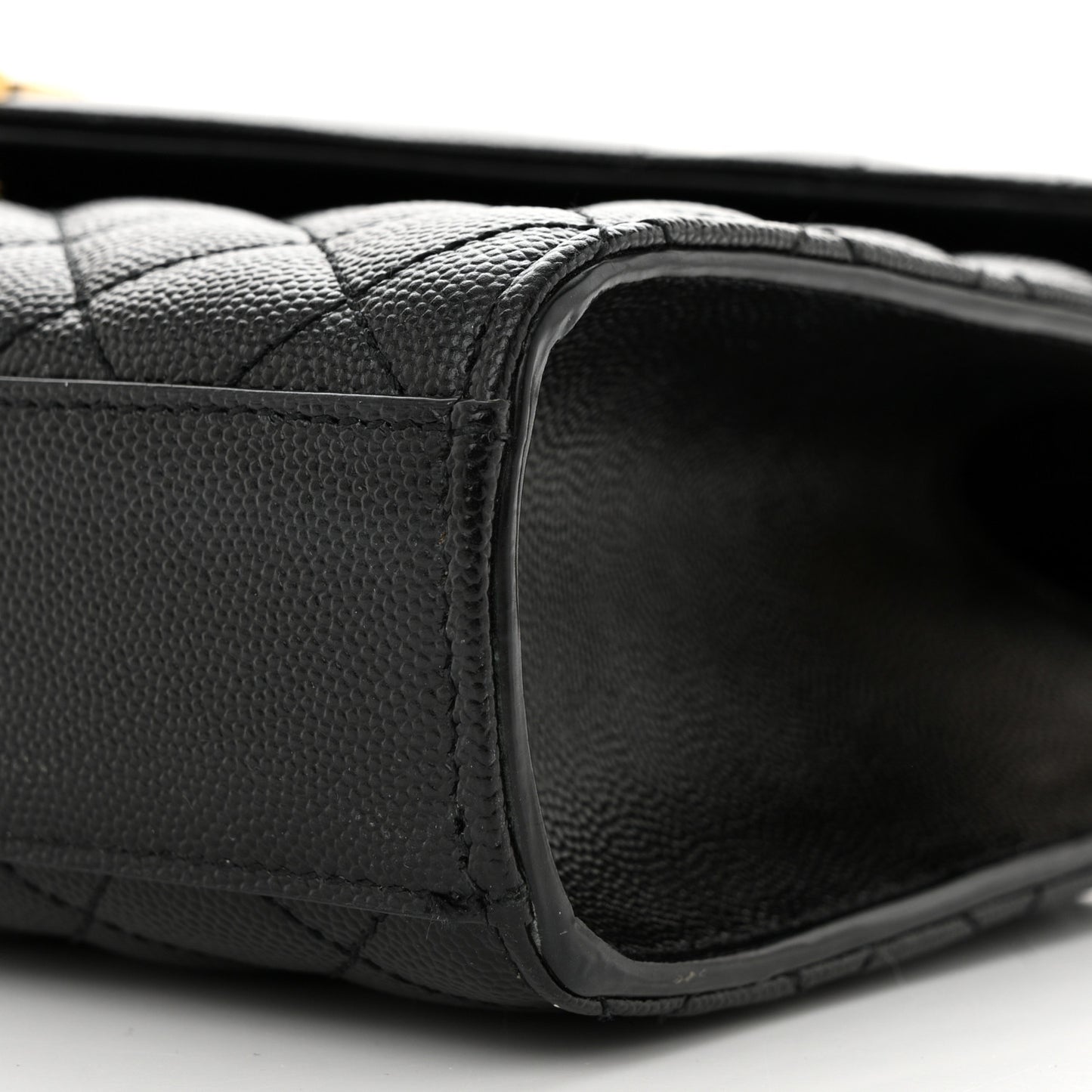 Grain De Poudre Textured Mixed Matelasse Triquilt Medium Monogram Satchel Black